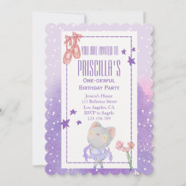 Ballerina Cat Barns födelsedag Party Inbjudningar