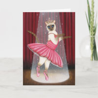 Ballerina Cat Chocolate Point Siamese Hälsning Car