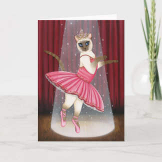 Ballerina Cat Chocolate Point Siamese Hälsning Car Kort