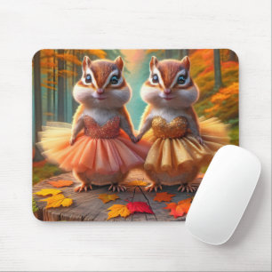 Ballerina Chipmunks på en flock Träd Musmatta