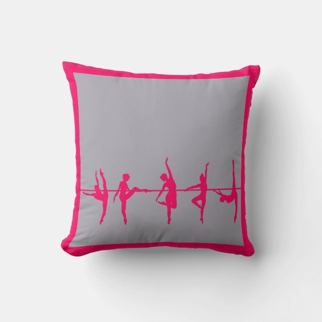 Ballerina Classroom Dance Studio Rosa Pillow Kudde (Framsida)