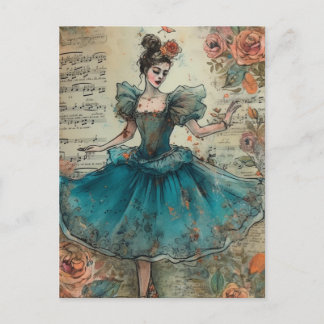 Ballerina Collage Vykort