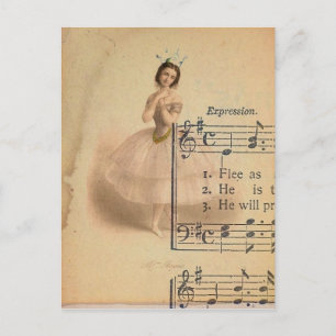 Ballerina Collage Vykort