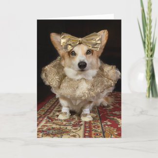 Ballerina Corgi Birthday Card Helgkort