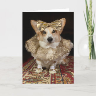 Ballerina Corgi Blank-gratulationskort Helgkort