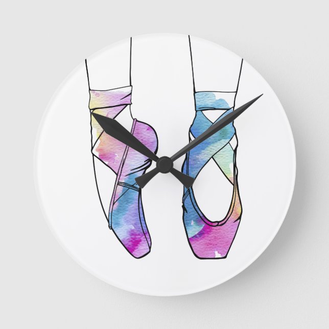 Ballerina Cute Ballet Rund Klocka (Framsida)