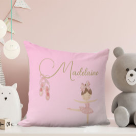 Ballerina Cute Rosa Modern Girl Kudde