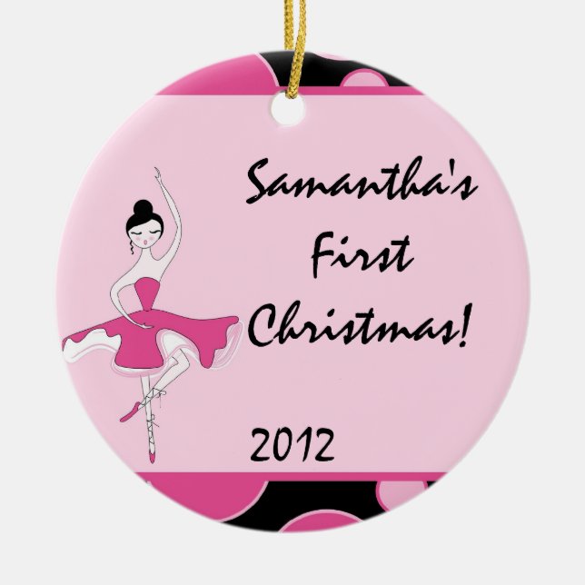 Ballerina Dance Ballet Personlig Namn Ornament (Framsidan)