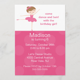 Ballerina Dance Birthday Inbjudan