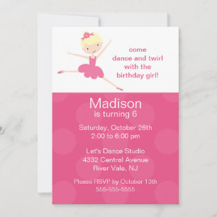 Ballerina Dance Birthday Inbjudan