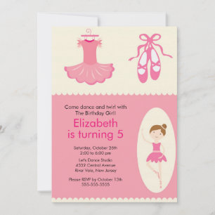 Ballerina Dance Birthday Inbjudan