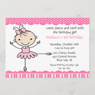 Ballerina Dance Birthday Inbjudan