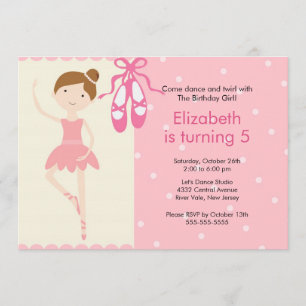 Ballerina Dance Birthday Inbjudan