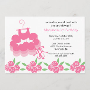 Ballerina Dance Birthday Inbjudan
