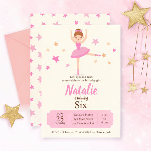 Ballerina Dance Birthday Inbjudningar
