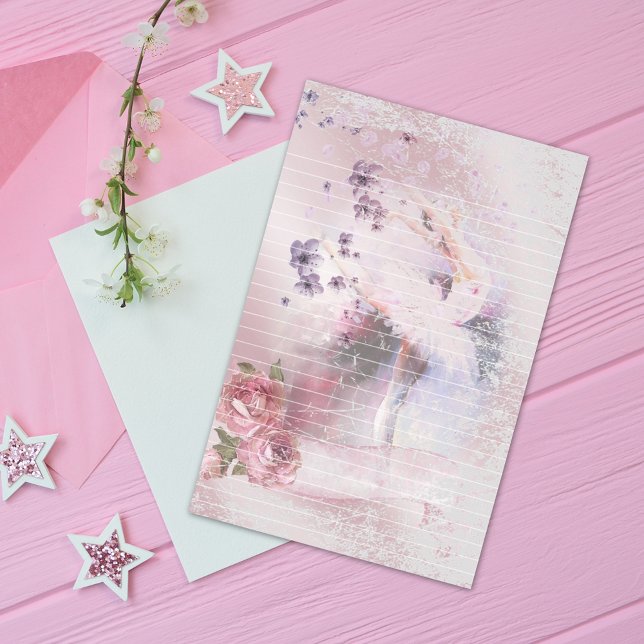 Ballerina Dance Blommigts Lining Brevpapper (Skapare uppladdad)