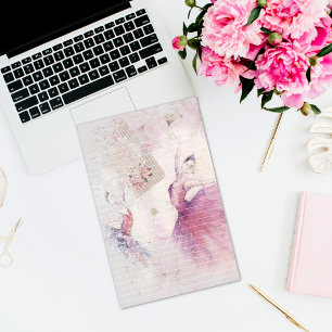 Ballerina Dance Duo Blommigt Lining Brevpapper