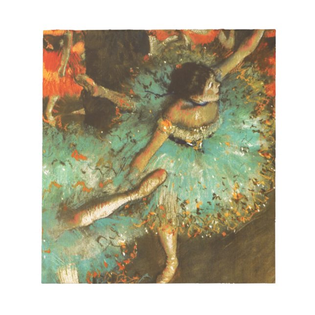 Ballerina Dance Grönt Dancer Edger Degas Painting Anteckningsblock (Framsida)