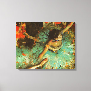 Ballerina Dance Grönt Dancer Edger Degas Painting Canvastryck