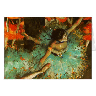 Ballerina Dance Grönt Dancer Edger Degas Painting Hälsningskort