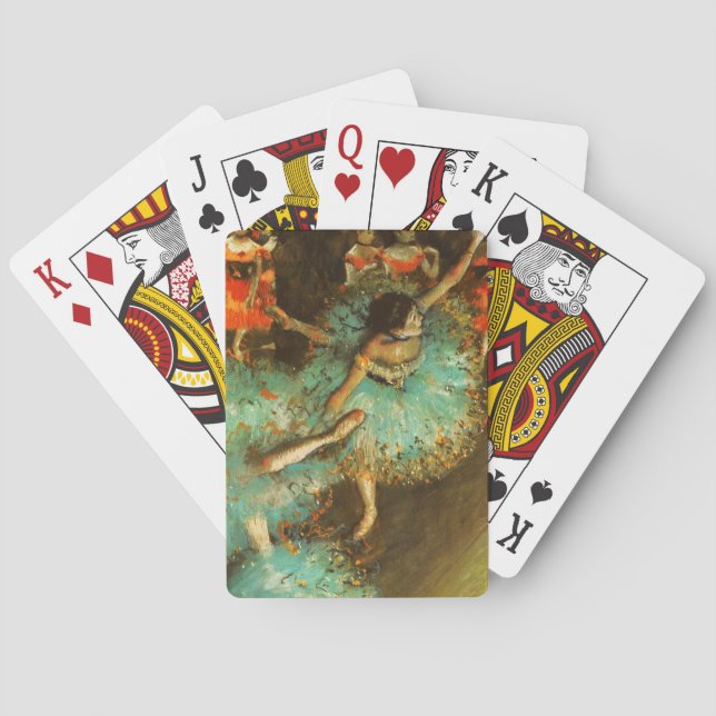 Ballerina Dance Grönt Dancer Edger Degas Painting Kortlek (Baksidan)