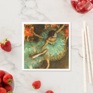 Ballerina Dance Grönt Dancer Edger Degas Painting Pappersservett