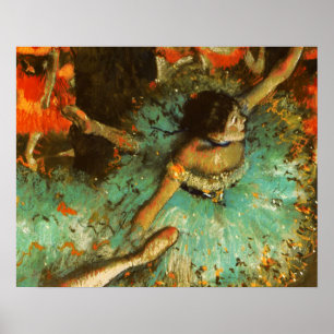 Ballerina Dance Grönt Dancer Edger Degas Painting Poster