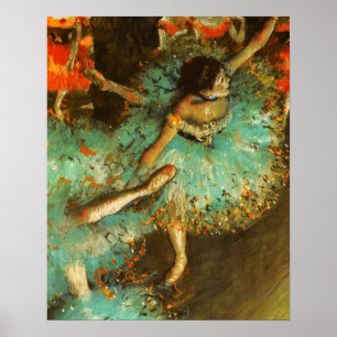 Ballerina Dance Grönt Dancer Edger Degas Painting Poster
