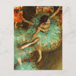 Ballerina Dance Grönt Dancer Edger Degas Painting Vykort