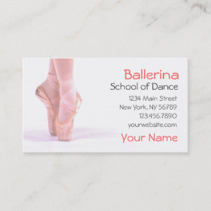 Ballerina Dance Instructor Visitkort