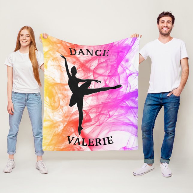 Ballerina Dance Pastel Watercolor Fleece Blanket (På plats)