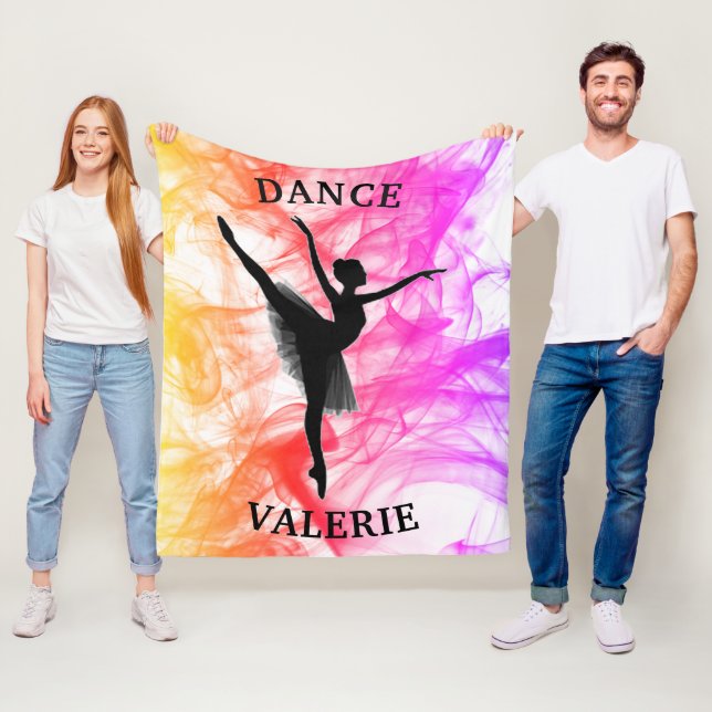 Ballerina Dance Pastel Watercolor Fleece Blanket (På plats)