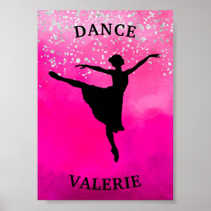 Ballerina Dance Rosa Ombre Gnistra Poster