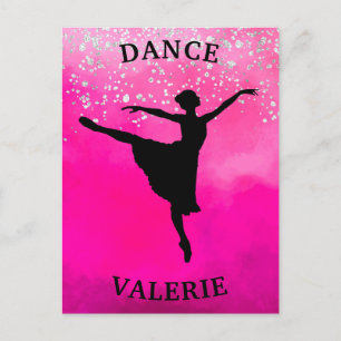 Ballerina Dance Rosa Ombre Gnistra Vykort
