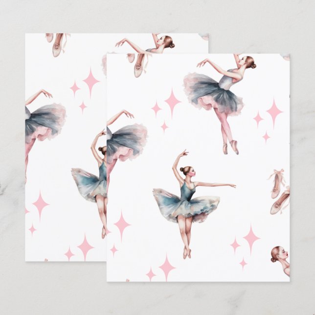 Ballerina Dance Scrapbook Papper (Fram/baksida)