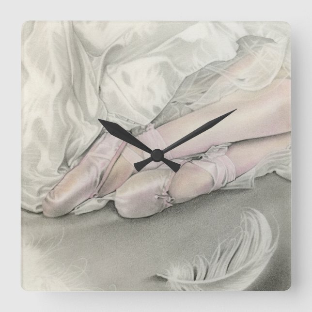 Ballerina Dance vid Svan-klockan Fyrkantig Klocka (Framsida)