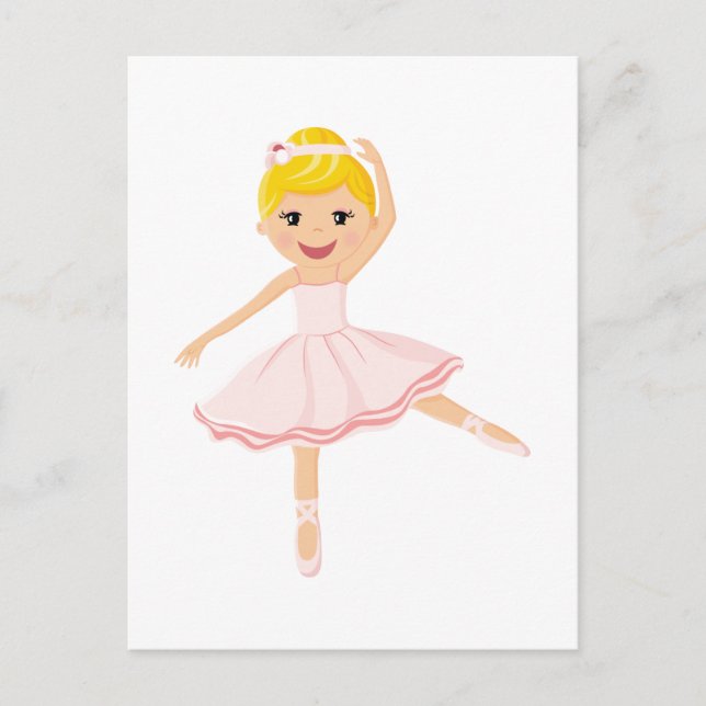 Ballerina dancer blond vykort (Framsida)