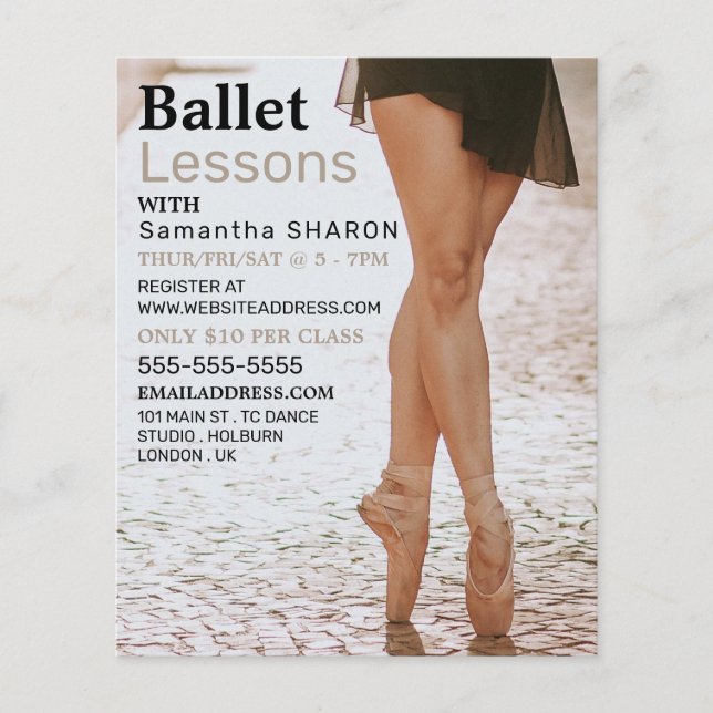 Ballerina Dancer, Dance Lesson Advertising Flyer (Framsidan)