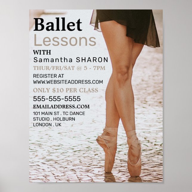 Ballerina Dancer, Dance Lesson Advertising Poster (Framsidan)