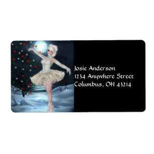 Ballerina Dancer Girl: Julens Adressetiketter Fraktsedel