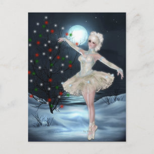Ballerina Dancer Girl: julkort Helg Vykort