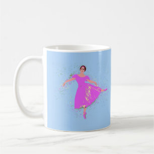 Ballerina Dancer i magentans rosa dress Kaffemugg