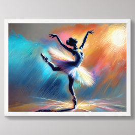 Ballerina Dancer Pastel Teckning Colorful Poster