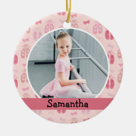Ballerina Dancer Photo Helgdag Monogram Julgransprydnad Keramik