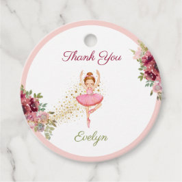 Ballerina Dancer| Rosa Blommigt Ballet Birthday Gåvor Etiketter