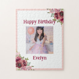 Ballerina Dancer| Rosa Blommigt Ballet Birthday Pussel