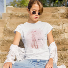 Ballerina Dancer Watercolor Theme T Shirt