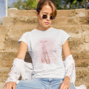 Ballerina Dancer Watercolor Theme T Shirt