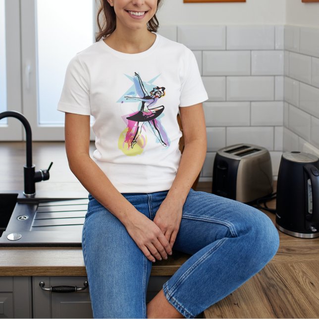 Ballerina Dancer Watercolor Theme T Shirt (Skapare uppladdad)