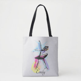 Ballerina Dancer Watercolor Theme Tygkasse